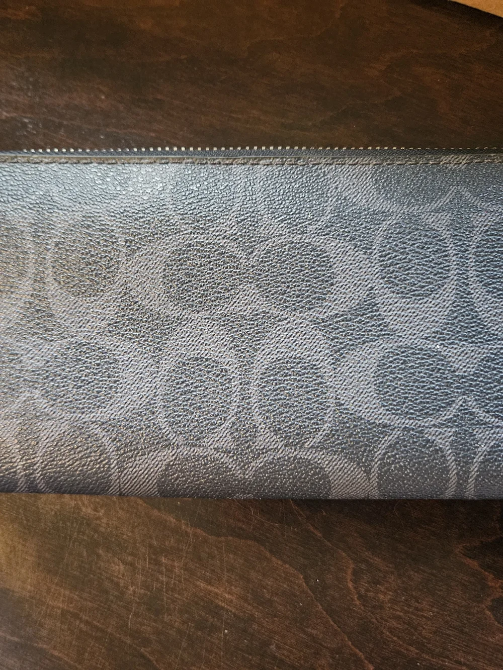 COACH Women's Signature Zip Wallet - Navy